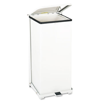 Defenders Heavy-Duty Steel Step Can, 13 gal, Steel, White