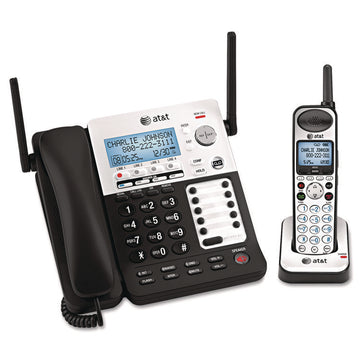 SB67138 DECT 6.0 Phone/Answering System, 4 Line, 1 Corded/1 Cordless Handset, Silver/Black