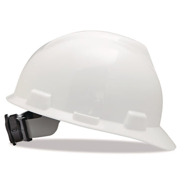 V-Gard Hard Hat, Vented, Front Brim, Fas-Trac III Ratchet Suspension, One Size Fits Most (6.5 to 8), White