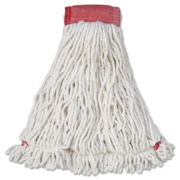 Web Foot Wet Mop Head, Shrinkless, Cotton/Synthetic, Large, White, 6/Carton