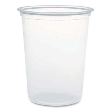Microgourmet Plastic Deli Container, 32 oz, 4.7" Diameter x 5.7" h, Clear, 500/Carton