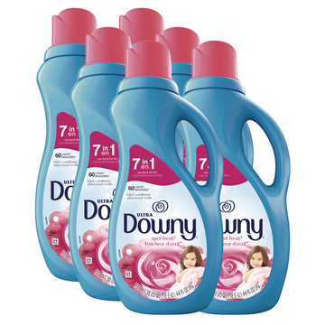 Liquid Fabric Softener, April Fresh Scent, 44 oz Bottle, 6/Carton