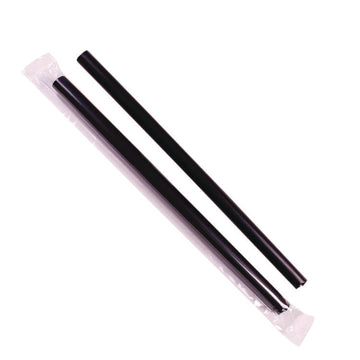 Boba Straws, 9", Plastic, Black, 1,600/Carton