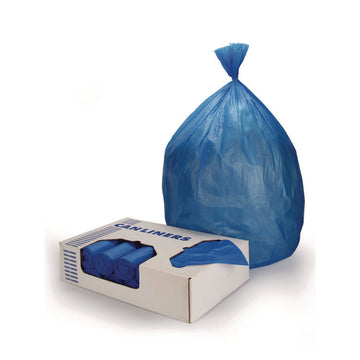 Healthcare Biohazard Printed Can Liners, Biohazard Infectious Waste, 30 gal, 1.3 mil, 30" x 43", Blue, Flat Pack, 200/Carton