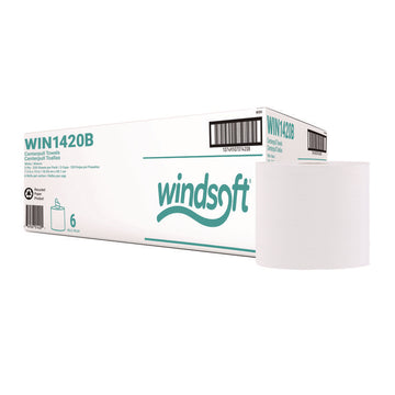 Center-Flow Perforated Paper Towel Roll, 7.3 x 15, White, 6 Rolls/Carton