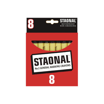 Staonal Marking Crayons, 0.56" x 5", Black, 8/Box
