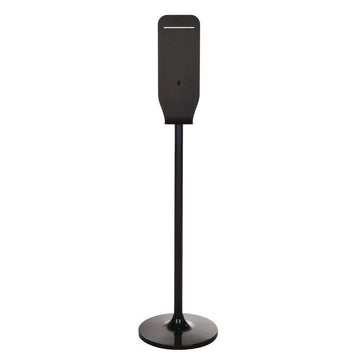 Stainless Steel Universal Sanitizer and Soap Dispenser Stand, 14.5" dia x 55.5" h, Black