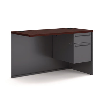 38000 Series Flush Return, Right, 48w x 24d x 29.5h, Mahogany/Charcoal