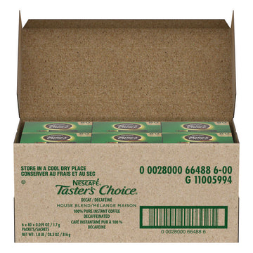 Taster's Choice Stick Pack, Decaf, 0.06 oz, 80/Box, 6 Boxes/Carton