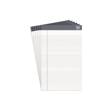Notepads, Narrow Rule, (50) White 5 x 8 Sheets, 6/Pack