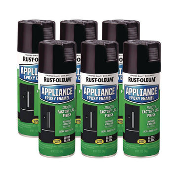Specialty Appliance Epoxy Spray Paint, Gloss Black, 12 oz Aerosol Can, 6/Carton