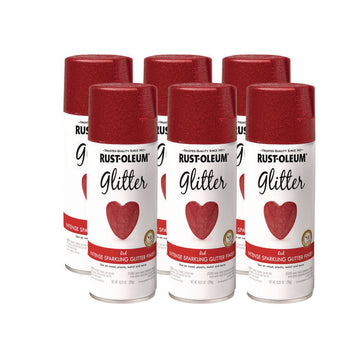 Specialty Glitter Spray Paint, Glitter Red, 10.25 oz Aerosol Can, 6/Carton