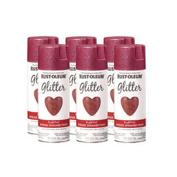 Specialty Glitter Spray Paint, Glitter Pink, 10.25 oz Aerosol Can, 6/Carton