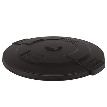 55-Gallon Utility Trash Can Lid, 28.25 x 26.75 x 3, Black