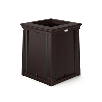 Resin Customizable Garbage Can with Open Lid, 34.4 gal, Plastic, Java