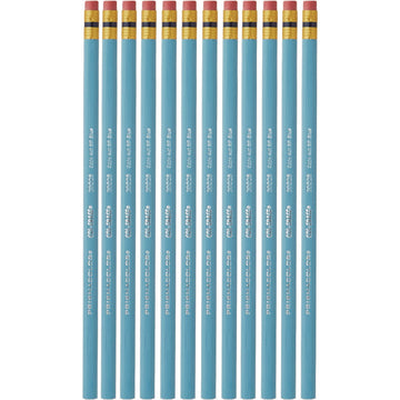 Col-Erase Pencil with Eraser, 0.7 mm, 2B, Non-Photo Blue Lead, Non-Photo Blue Barrel, Dozen
