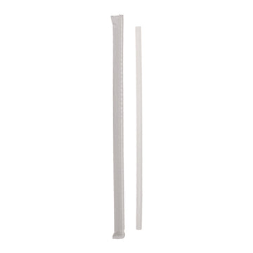 Giant Paper-Wrapped Straw, 10.25", Polypropylene, Translucent, 1,800/Carton