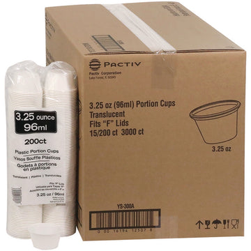 Plastic Portion Cup, 3.25 oz, Translucent, 3,000/Carton