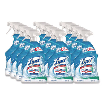 Bathroom Cleaner with Hydrogen Peroxide, Cool Spring Breeze Scent, 32 oz Trigger Spray Bottle, 12/Carton