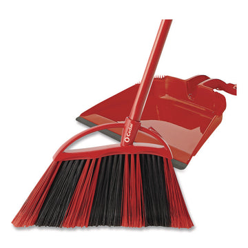 One Sweep Broom with Dustpan, 53.88" Length, Red/Black/Gray
