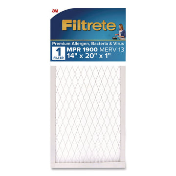 Premium Allergen, Bacteria and Virus Air Filter, MERV 13, MPR 1900, 14 x 20, 4/Carton