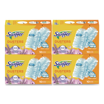 Dusters Refill, DustLock Fiber, Lavender Vanilla Scent, Light Blue, 10/Box, 4 Boxes/Carton