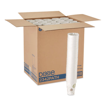 Pathways Paper Hot Cups, 12 oz, White/Brown, 50/Sleeve, 20 Sleeves/Carton