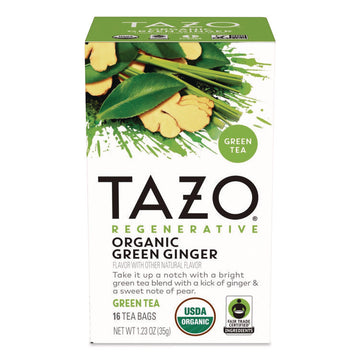 Tea Bags, Organic Green Ginger, 16/Box