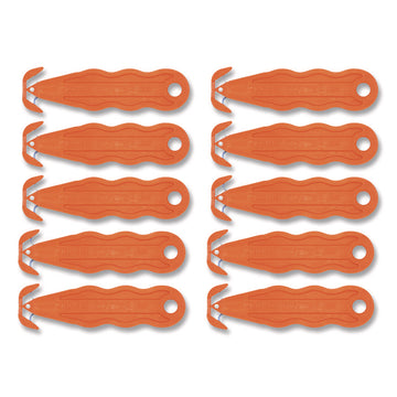 Kurve Blade Plus Safety Cutter, 5.75" Plastic Handle, Orange, 10/Box