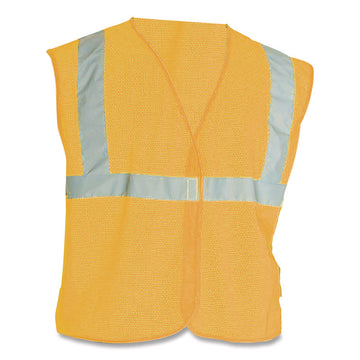 ANSI Class 2 Hook and Loop Safety Vest, Polyester Mesh, X-Large, Hi-Viz Orange