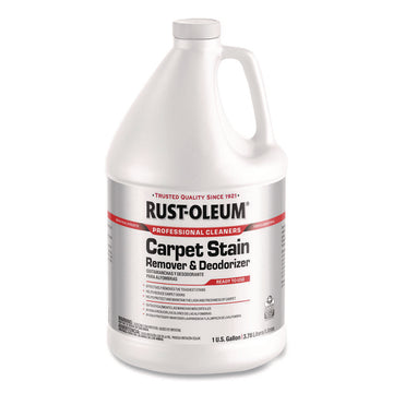 Professional Carpet Stain Remover Plus Deodorizer, Lemon Scent, 1 gal Jug, 4/Carton