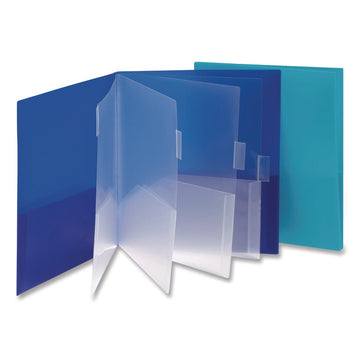 Poly Ten-Pocket Subject Folder, Accommodates (500) 11 x 8.5 Sheets, Assorted Colors, 2/Pack
