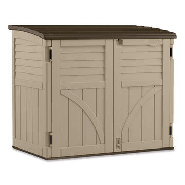 Horizontal Storage Shed, 4 ft 5" x 2 ft 8.5" x 3 ft 9.5", Sand/Slate