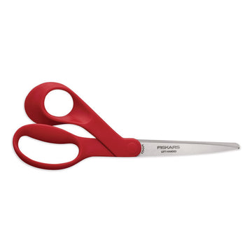 Premier Left Handed Scissors, 9.75" Long, 8" Cut Length, Offset Red Handle