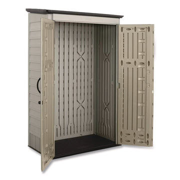 Vertical Storage Shed, 53 cu ft, 2.5 ft x 4 ft x 7 ft, Sandstone/Faint Maple