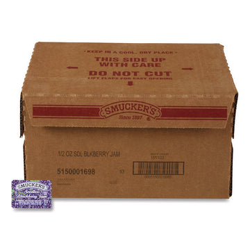 Jelly/Jam Plastic Portion Control Cups, Blackberry, 0.5 oz Cup, 200/Carton