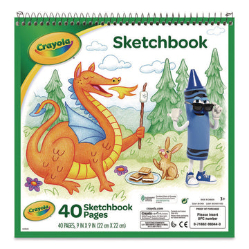 Wirebound Sketchbook, Animal Animations Gold/Green Cover, Unruled, (40) White 9 x 9 Sheets