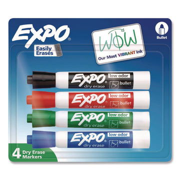 Expo Dry Erase Markers - Erasable - Assorted Ink - Dry - 4 / Pack