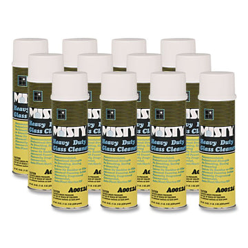 Heavy-Duty Glass Cleaner, 19 oz Aerosol Spray, 12/Carton