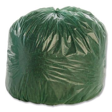 Controlled Life-Cycle Plastic Trash Bags, 33 gal, 1.1 mil, 33" x 40", Green, 40/Box
