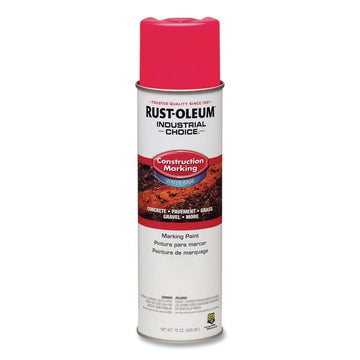 Industrial Choice M1400 System Water-Based Construction Marking Paint, Gloss Fluorescent Pink, 17 oz Aerosol Can, 12/Carton