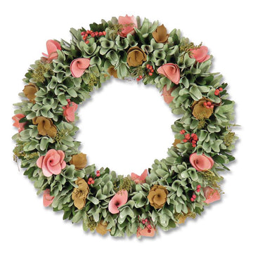 Spring Pastel Floral Wreath, 18" x 18" x 3.93", Assorted Colors