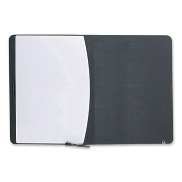 Designer Tack and Write Combination Dry-Erase Whiteboard/Bulletin Board, 35 x 23.5, Black/White Surface, Black Plastic Frame