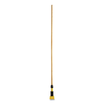 Gripper Hardwood Mop Handle, 1.13" dia x 60", Natural/Yellow