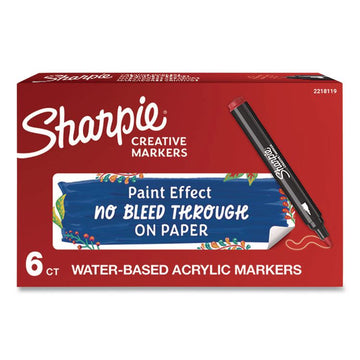 Creative Markers, Bullet Tip, Red, 6/Pack