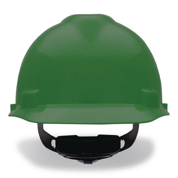 V-Gard Hard Hats, Vented, Front Brim, Fas-Trac III Ratchet Suspension, One Size Fits Most (6.5 to 8), Green