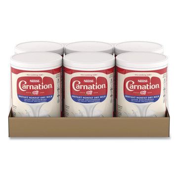Instant Nonfat Dry Milk, Unsweetened, 8.5 lb Canister, 6/Carton