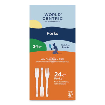 TPLA Cutlery, Medium Heavyweight, Fork, Plastic, Light Beige, 24/Pack