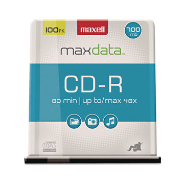 CD-R Discs, 700 MB/80 min, 48x, Spindle, Silver, 100/Pack