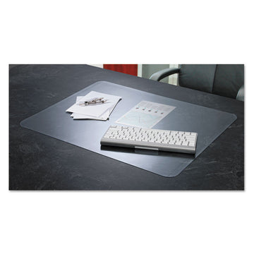 KrystalView Desk Pad with Antimicrobial Protection. Matte Finish, 17" x 12", Clear